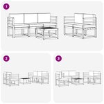 vidaXL Ensemble de canapés d'extérieur 6 pc Naturel et Beige