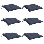 vidaXL Coussins de chaise lot de 6 bleu marine 50x50x7 cm tissu oxford