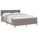 vidaXL Lit à ressorts avec matelas Taupe 200 x 140 cm tissu