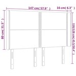 vidaXL Tête de lit à LED Noir 147x16x118/128 cm Velours