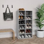 vidaXL Étagère à chaussures Sonoma gris 54x34x100 5 cm Bois ingénierie