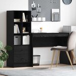 vidaXL Bureau avec tiroir avec étagère avec stockage 2 Pièces Chêne noir