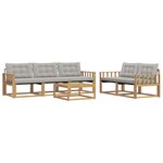 vidaXL Ensemble de canapés d'extérieur 6 pc Blanc et gris clair