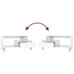 vidaXL Table basse Blanc brillant 90x49x45 cm Bois d'ingénierie