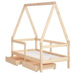 vidaXL Cadre de lit enfant avec tiroirs 70x140 cm bois de pin massif