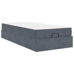 vidaXL Cadre de lit avec matelas avec matelas 2 Pièces Gris Foncé Velours