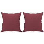vidaXL Ensemble de canapés 3 Pièces avec coussins rouge bordeaux tissu