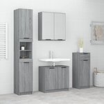 vidaXL Ensemble d'armoires de salle de bain 4 Pièces sonoma gris