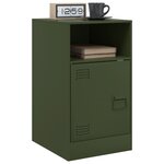 vidaXL Table de chevet vert olive 34 5x39x62 cm acier