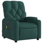 vidaXL Fauteuil de massage inclinable électrique Vert foncé Tissu