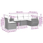 vidaXL Salon de jardin 5 Pièces avec coussins gris clair résine tressée