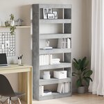vidaXL Bibliothèque en béton gris 80x30x198 cm