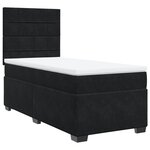 vidaXL Sommier à lattes de lit avec matelas Noir 100x200 cm Velours