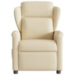 vidaXL Fauteuil inclinable électrique Crème Tissu