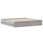 vidaXL Cadre de lit à tiroirs sonoma gris 160x200 cm bois d'ingénierie