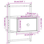 vidaXL Table de chevet murale 2 Pièces chêne fumé 35x30x51 cm