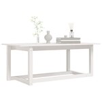 vidaXL Table basse Blanc 110x55x45 cm Bois massif de pin