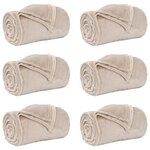 vidaXL Couvertures à jeter 6 Pièces Beige 130 x 150 cm Toison