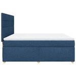 vidaXL Sommier à lattes de lit avec matelas Bleu 180x200 cm Tissu