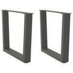 vidaXL Pieds de table basse en forme de V  2 pièces  anthracite  60 x (42-43 3) cm  acier