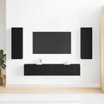 vidaXL Ensemble de 4 meubles TV muraux en chêne noir en bois d'ingénierie