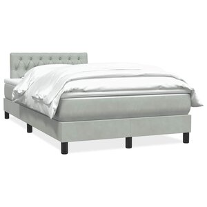 vidaXL Sommier à lattes de lit et matelas gris clair 120x210cm velours