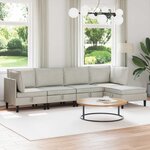 vidaXL Ensemble de meubles pour le salon 5 Pièces Crème Velours