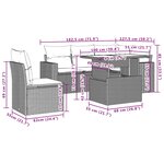 vidaXL Salon de jardin 6 Pièces avec coussins noir résine tressée