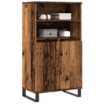 vidaXL Buffet haut vieux bois 60x36x110 cm bois d'ingénierie