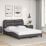 vidaXL Cadre de lit avec LED sans matelas Hvar gris 120x200 cm