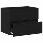 vidaXL Meuble Sous Lavabo avec tiroir Chêne noir 60 x 38.5 x 45 cm