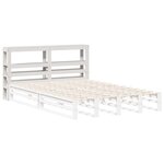 vidaXL Tête de lit avec étagères blanc 135 cm bois massif de pin