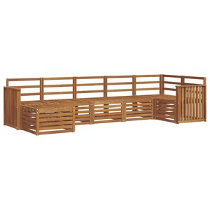 vidaXL Ensemble de canapé d'angle 7 Pièces Naturel Bois d'Acacia Massif