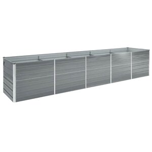 vidaXL Lit surélevé de jardin Acier galvanisé 400x80x77 cm Gris