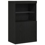vidaXL Buffet LED Noir 60 x 37 x 100 cm Bois d'ingénierie