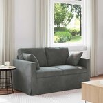 vidaXL Canapé Gris foncé 138 x 78 x 80 cm Velours