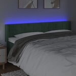 vidaXL Tête de lit à LED Vert foncé 163x16x78/88 cm Velours
