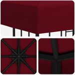 vidaXL Pavillon 3 x 3 m Bordeaux Polyester et Acier 190 gsm