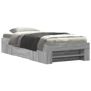 vidaXL Cadre de lit sans matelas sonoma gris 75x190 cm