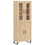 vidaXL Buffet haut Chêne sonoma 69 5x34x180 cm Bois d'ingénierie