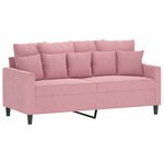 vidaXL Ensemble de canapés 3 Pièces avec coussins Rose Velours