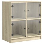 vidaXL Armoire latérale avec portes en verre chêne sonoma 68x37x75 5cm
