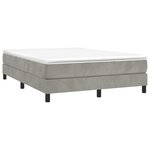 vidaXL Cadre de lit gris clair 140x190 cm velours