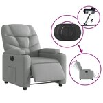 vidaXL Fauteuil inclinable électrique Gris clair Tissu