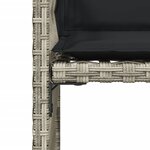 vidaXL Chaises de jardin avec coussins lot de 4 gris clair poly rotin