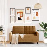 vidaXL Canapé à 2 places Marron 120 cm Velours