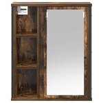 vidaXL Armoire murale de salle de bain miroir chêne fumé 50x21x60 cm