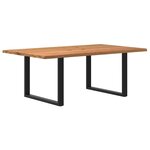 vidaXL Table à manger et bord naturel bois massif chêne rectangulaire