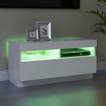 vidaXL Meuble TV avec lumières LED blanc 80x35x40 cm