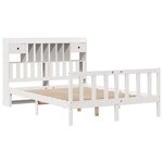 vidaXL Lit bibliothèque sans matelas blanc 140x190 cm bois pin massif